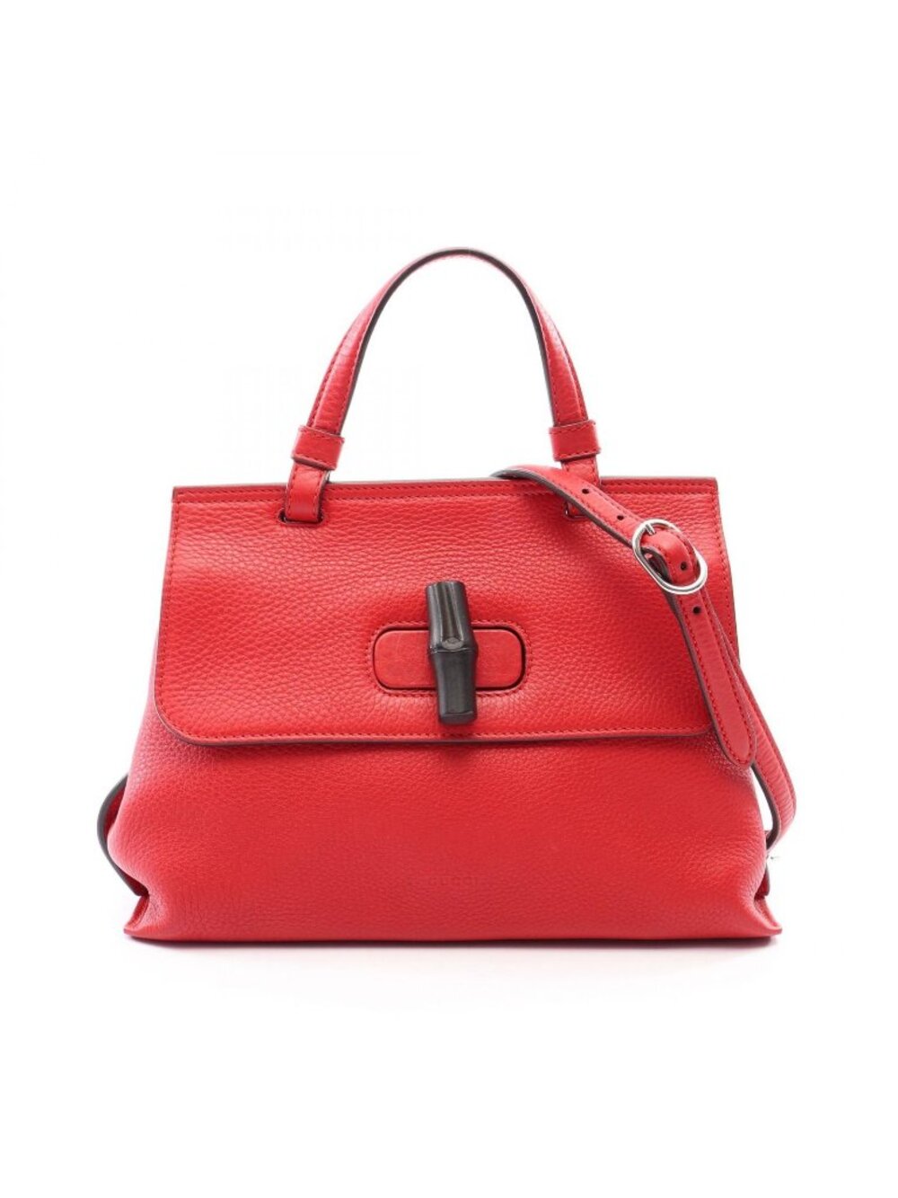 Gucci Handbag Bamboo Daily 2-Way Red Leather Small